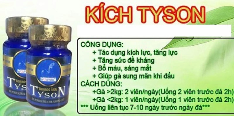 Thuốc Kick Tyson là thuốc gà đá tốt nhất hiện nay